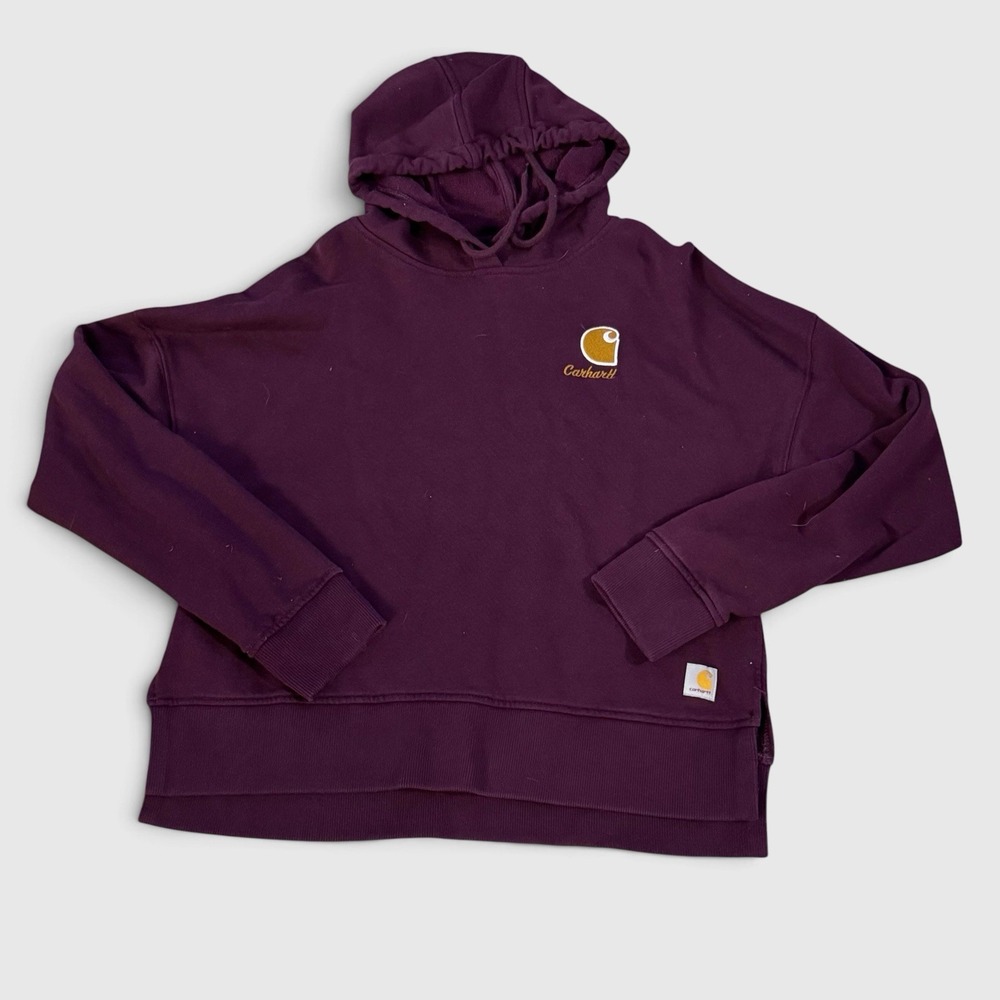 Carhartt Women's Loose Fit Hoodie Plum Purple Tencel Workwear Gorpcore Medium